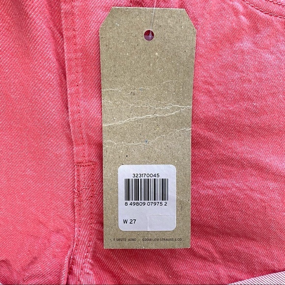 Levis 501 Women’s Shorts Mid Rise Non Stretch Pink - Picture 10 of 11